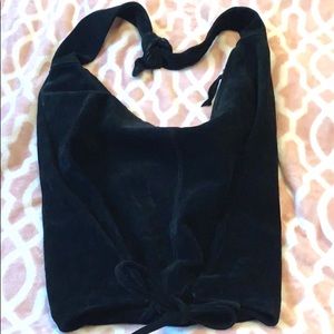 Hobo bag, black leather